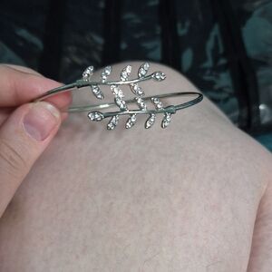 Elegant Silver Leaf Bracelet
